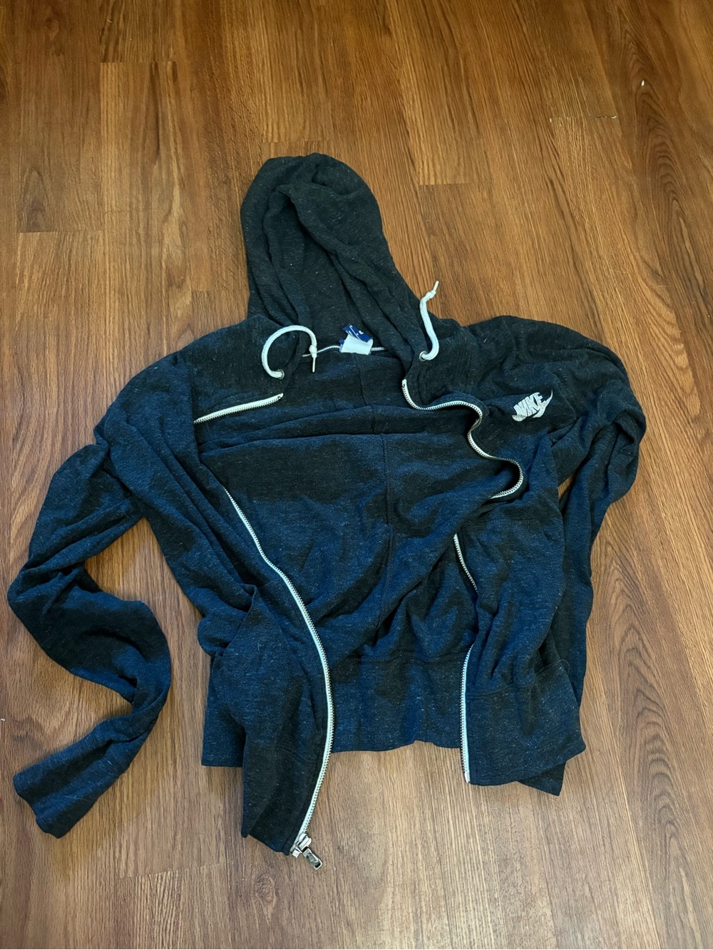Nike Black Heather Full-Zip Hooded Sweatshirt